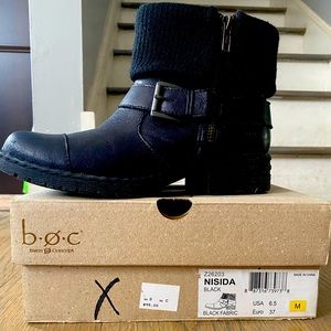 NWB b.o.c. Women’s Nisida Cuffed Combat Boots, Black